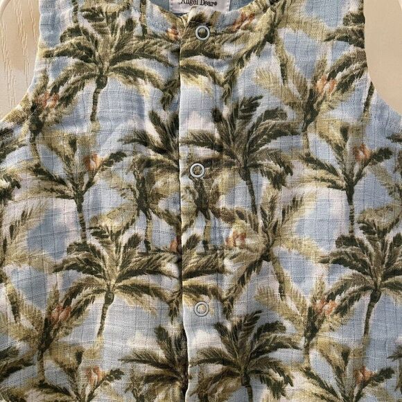 Angel Dear Palm Tree Jumpsuit Romper Muslin Cotton Boys Size 3-6 Months NWT - Picture 5 of 11